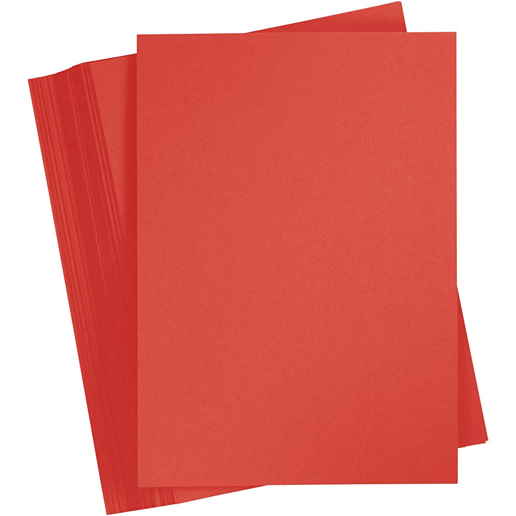 Carton coloré Creativ company, a4, feuille 210x297 mm, 180 gr, rouge, 100 feuilles 1 boîte