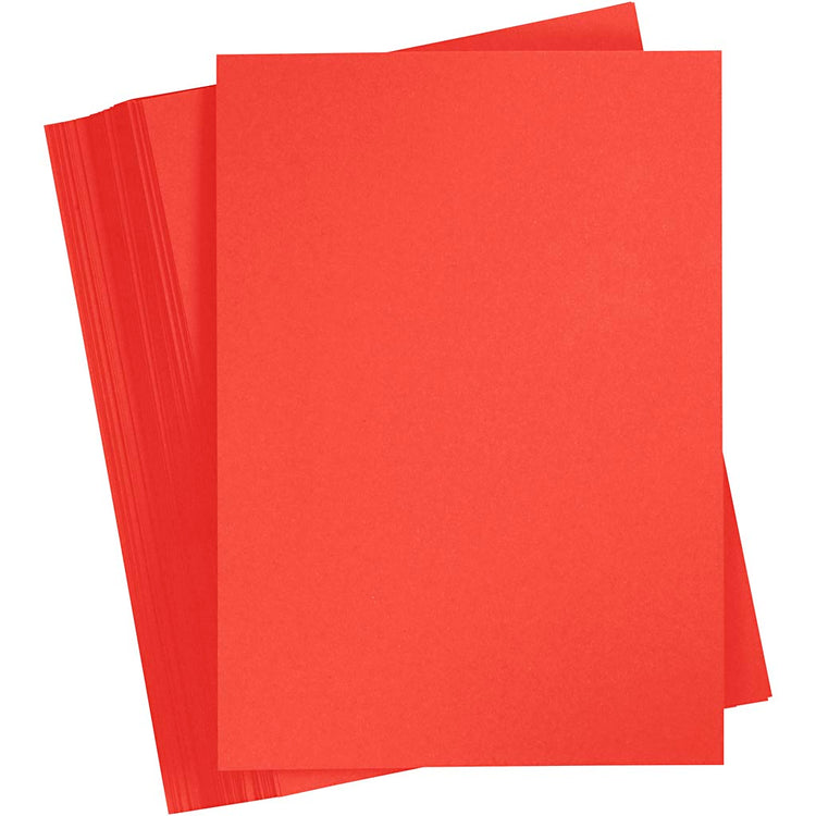 Carton coloré Creativ company, a4, feuille 210x297 mm, 180 gr, rouge, 100 feuilles 1 boîte