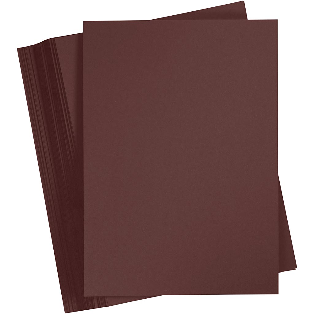 Carton coloré Creativ company, a4, feuille 210x297 mm, 180 gr, marron foncé, 100 feuilles 1 boîte