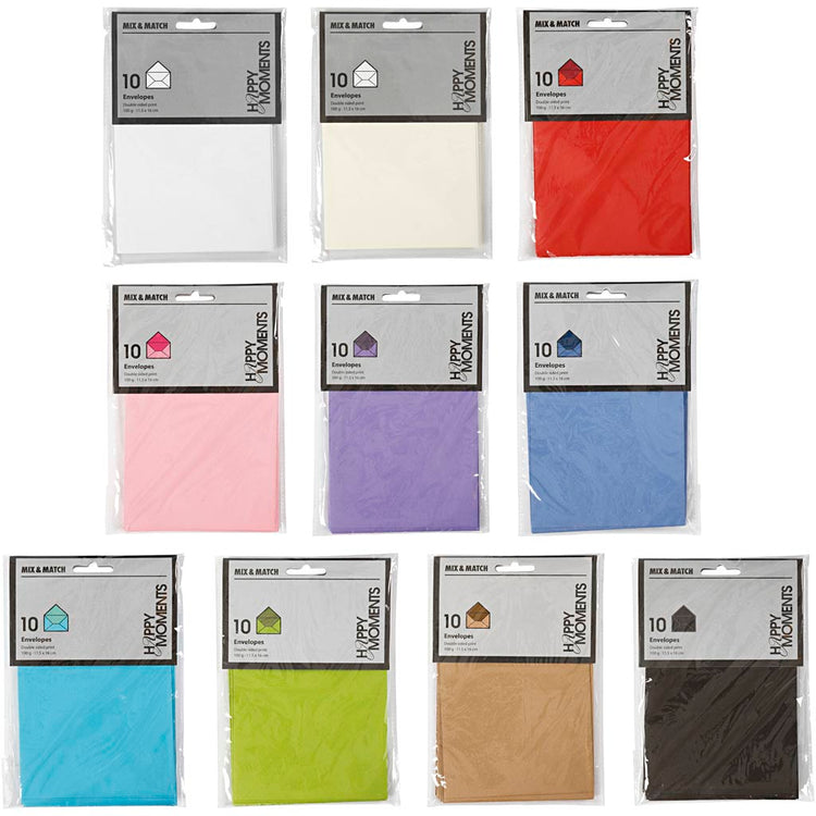 Enveloppes de l'entreprise Creativ, dimensions de l'enveloppe 11,5x16 cm, contenu peut varier, 100 gr, différentes couleurs, 30 boîtes 1 boîte