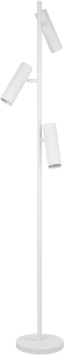 Trio soka - lampadaire - blanc mat - excl. 3x gu10 5 w - interrupteur au pied