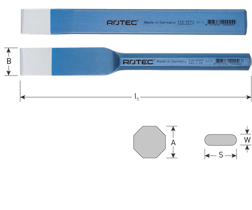 Burin à fente Rotec plat 26x240mm