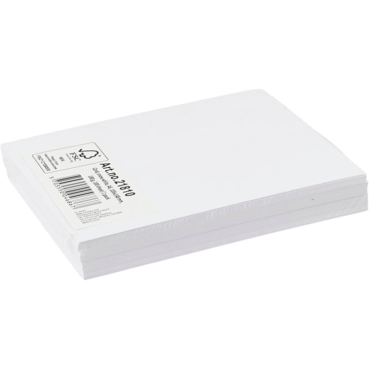 Carton coloré Creativ company, a6, feuille 105x148 mm, 180 gr, blanc, 100 feuilles 1 boîte
