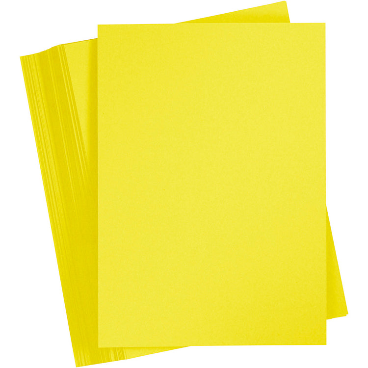 Carton coloré Creativ company, a6, feuille 105x148 mm, 180 gr, jaune soleil, 100 feuilles 1 boîte