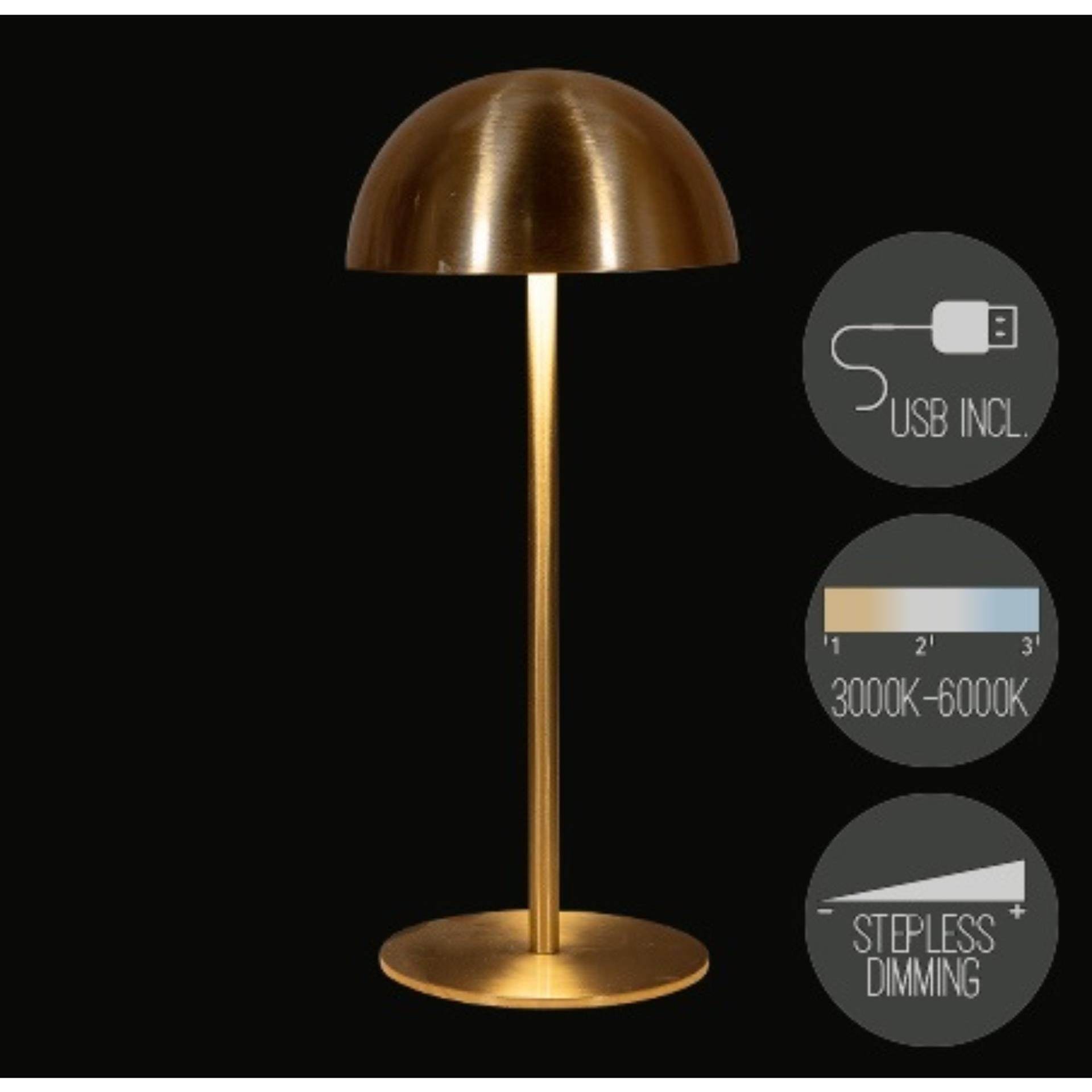 Anna's collection lampe de table rechargeable USB or 9,5x22cm