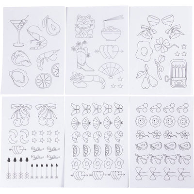 Creativ company feuilles de broderie solubles dans l'eau, motifs décoratifs, a5, feuille 148,5x210 mm, 6 feuilles 1 boîte