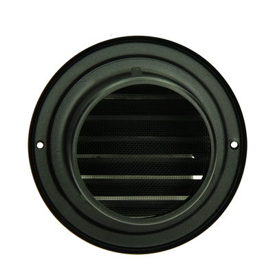 Renson 1066433 - grille à bille en saillie en acier inoxydable noir type 638 ø100mm, en saillie | 2 pièces