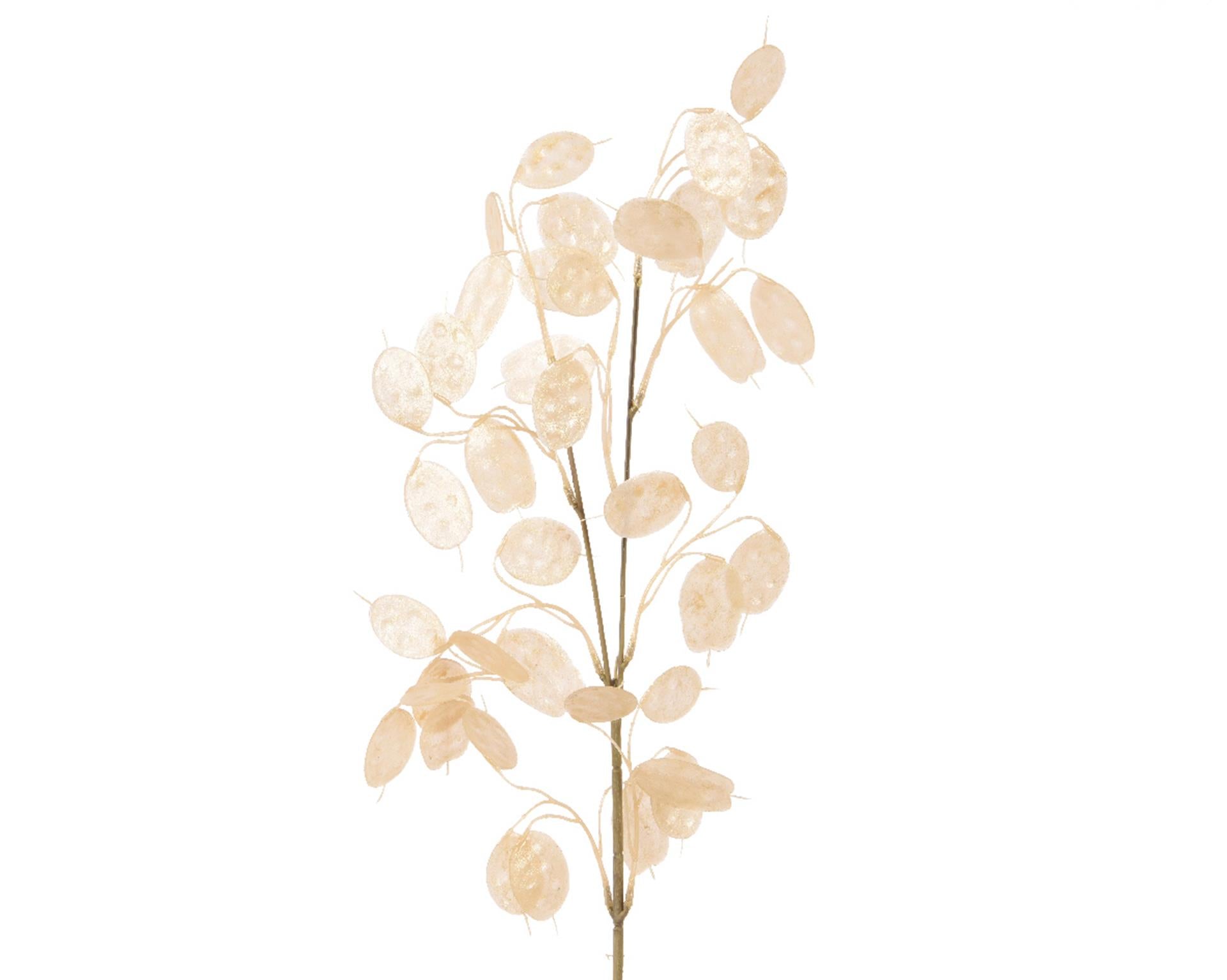 Decoris fleur artificielle dollar argenté h76cm perle