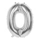 Boland ballon en aluminium numéro '0' argent 86cm