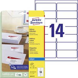 Étiquettes d'adresse avery zweckform j8163 99,1x38,1mm blanc
