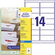 Étiquettes d'adresse avery zweckform j8163 99,1x38,1mm blanc