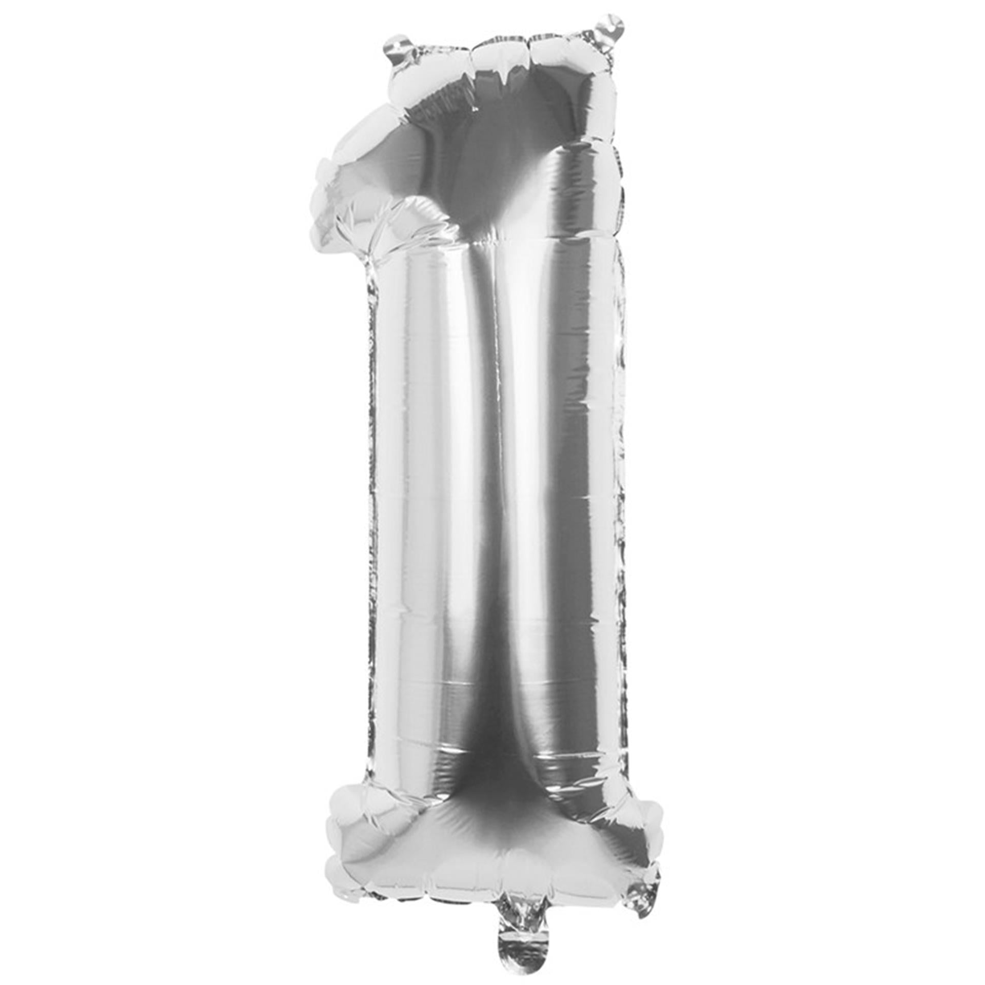 Boland ballon en aluminium numéro '1' argent 86cm
