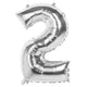 Boland ballon en aluminium numéro '2' argent 86cm