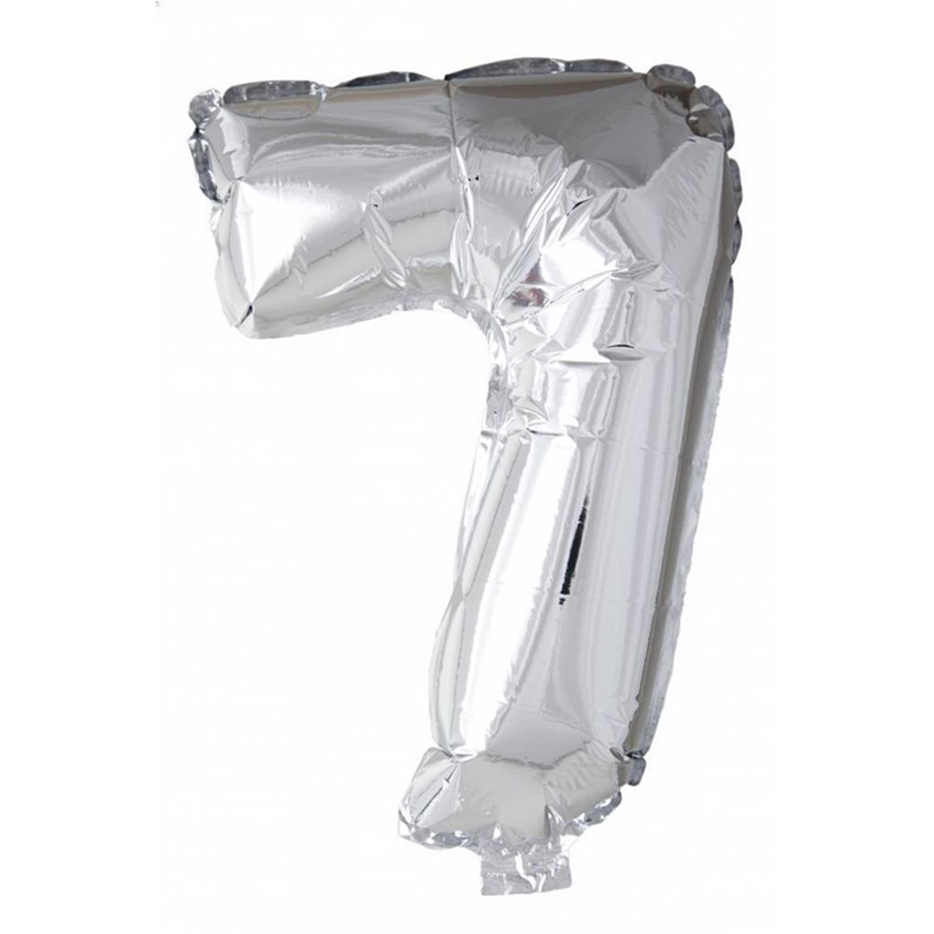Boland ballon en aluminium numéro '7' argent 86cm