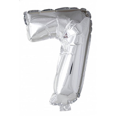 Boland ballon en aluminium numéro '7' argent 86cm