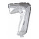 Boland ballon en aluminium numéro '7' argent 86cm