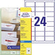 Étiquettes jet d'encre quickdry avery j8159-25 63,5x33,9mm