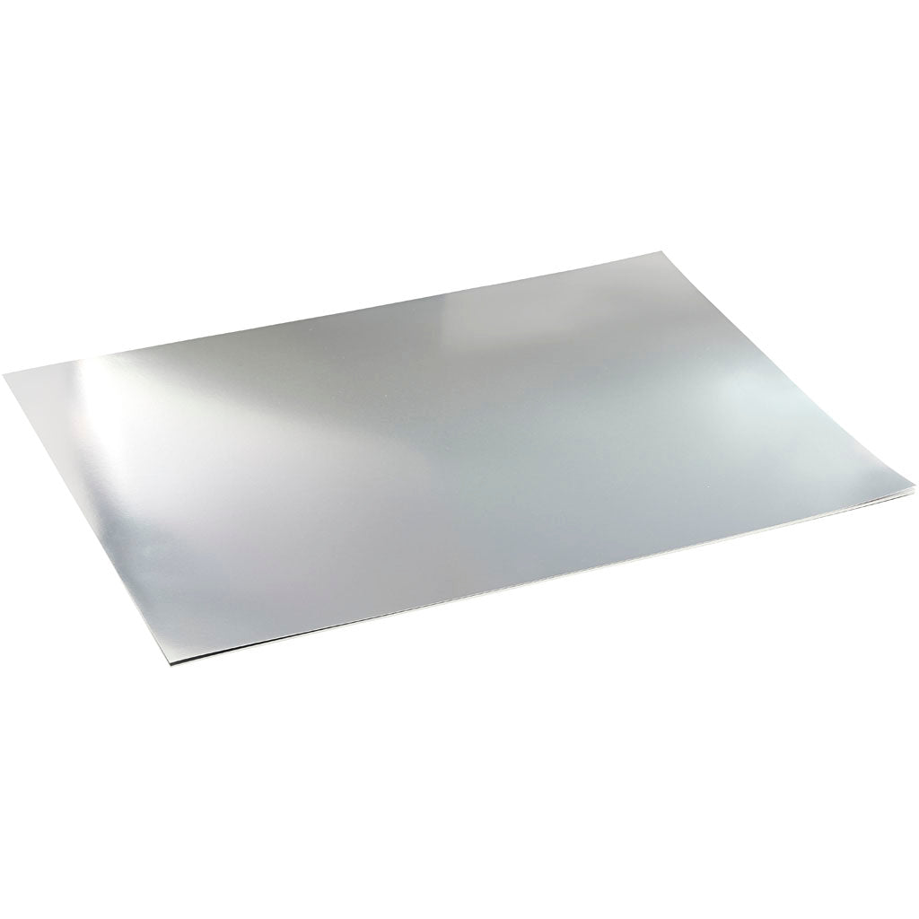 Creativ company carton métallique, a2, feuille 420x594 mm, 280 gr, argent, 10 feuilles 1 boîte
