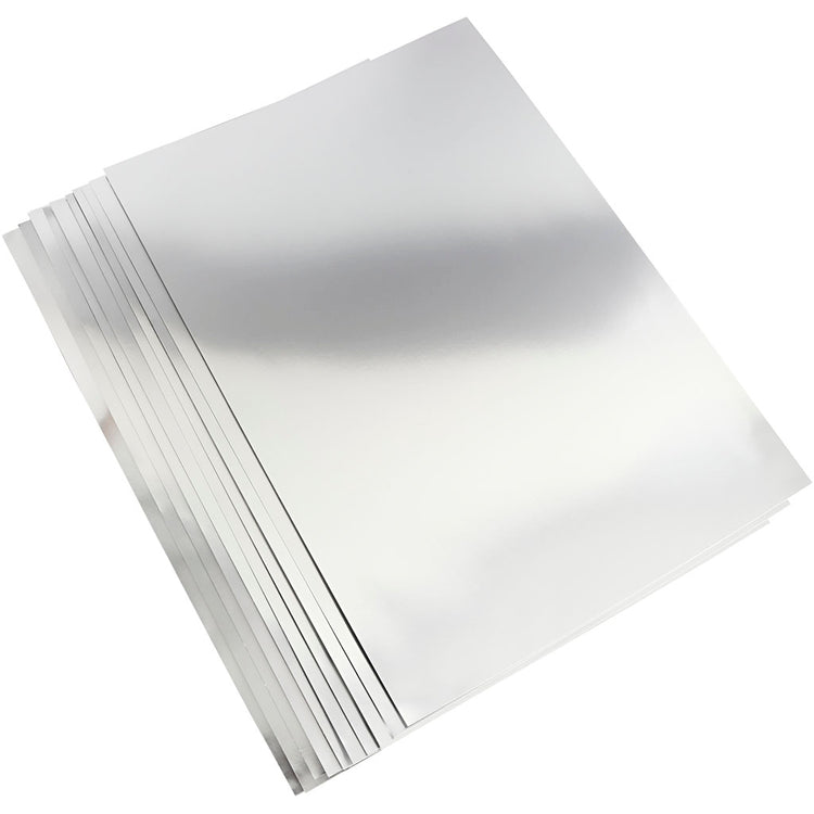 Creativ company carton métallique, a2, feuille 420x594 mm, 280 gr, argent, 10 feuilles 1 boîte