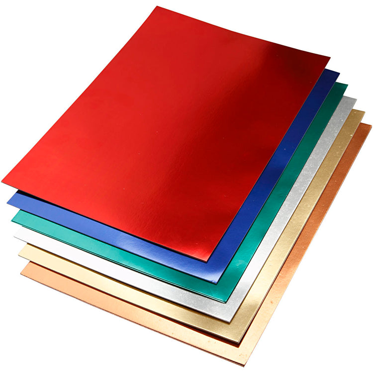 Creativ company carton métallique, a2, feuille 420x594 mm, 280 gr, différentes couleurs, 30 feuilles div 1 boîte