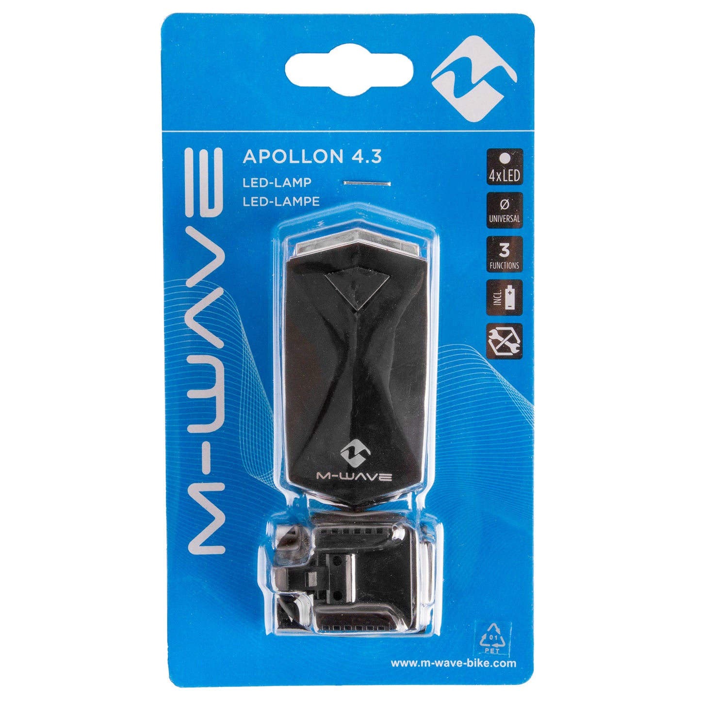 Feu avant à batterie M-wave Apollon 4.3