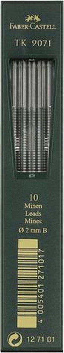 Recharge pour crayon tk 9071 b farber castell noir, 10 pièces tk 9400 tk 9500