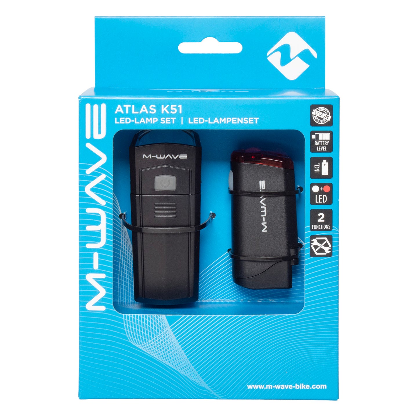 Kit d'éclairage à batterie M-wave Atlas K51