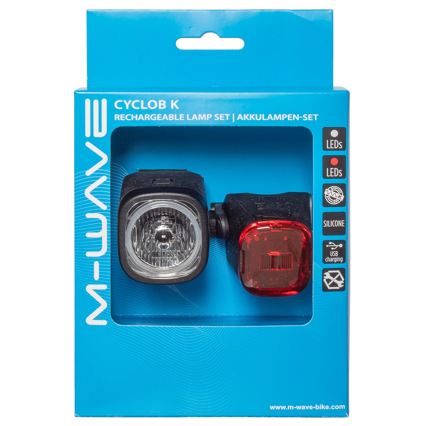 M-wave cyclob k batterie rechargeable usb stvzo ensemble d'éclairage