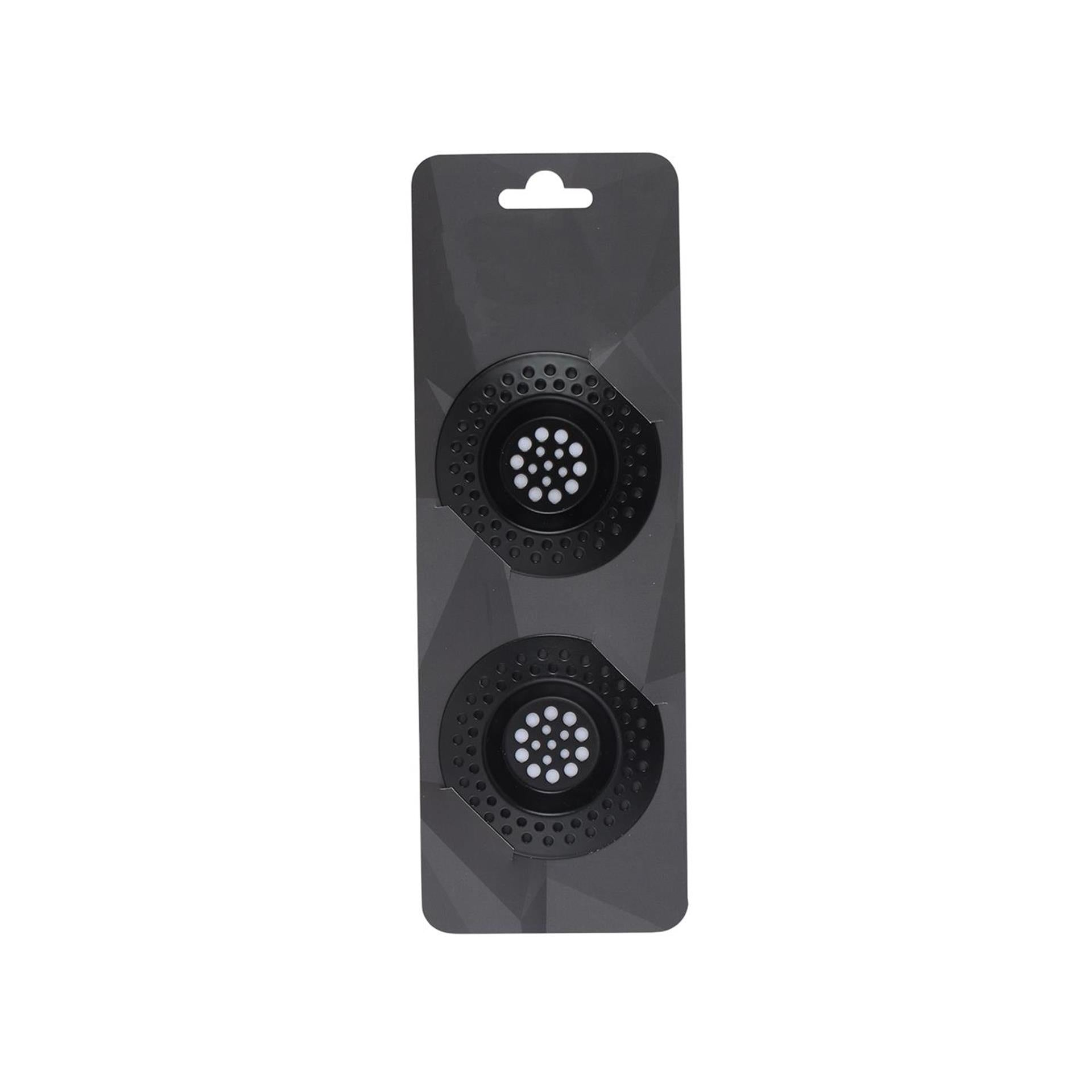 Crépine d'évier acier inoxydable ø7,2cm noir 2 pièces