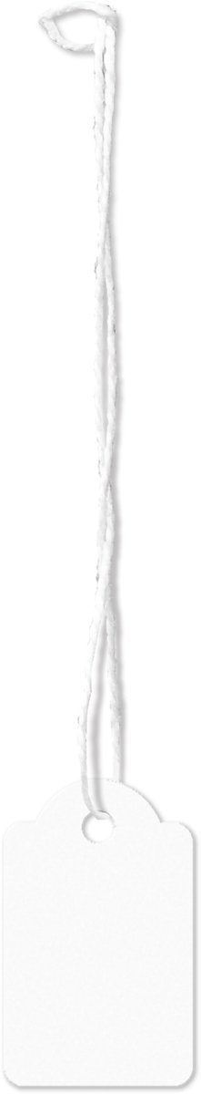 Etiquettes en fil Kangaro - 18x29mm - blanc - boîte de 500 pièces - étiquettes de prix avec cordon - k-700103