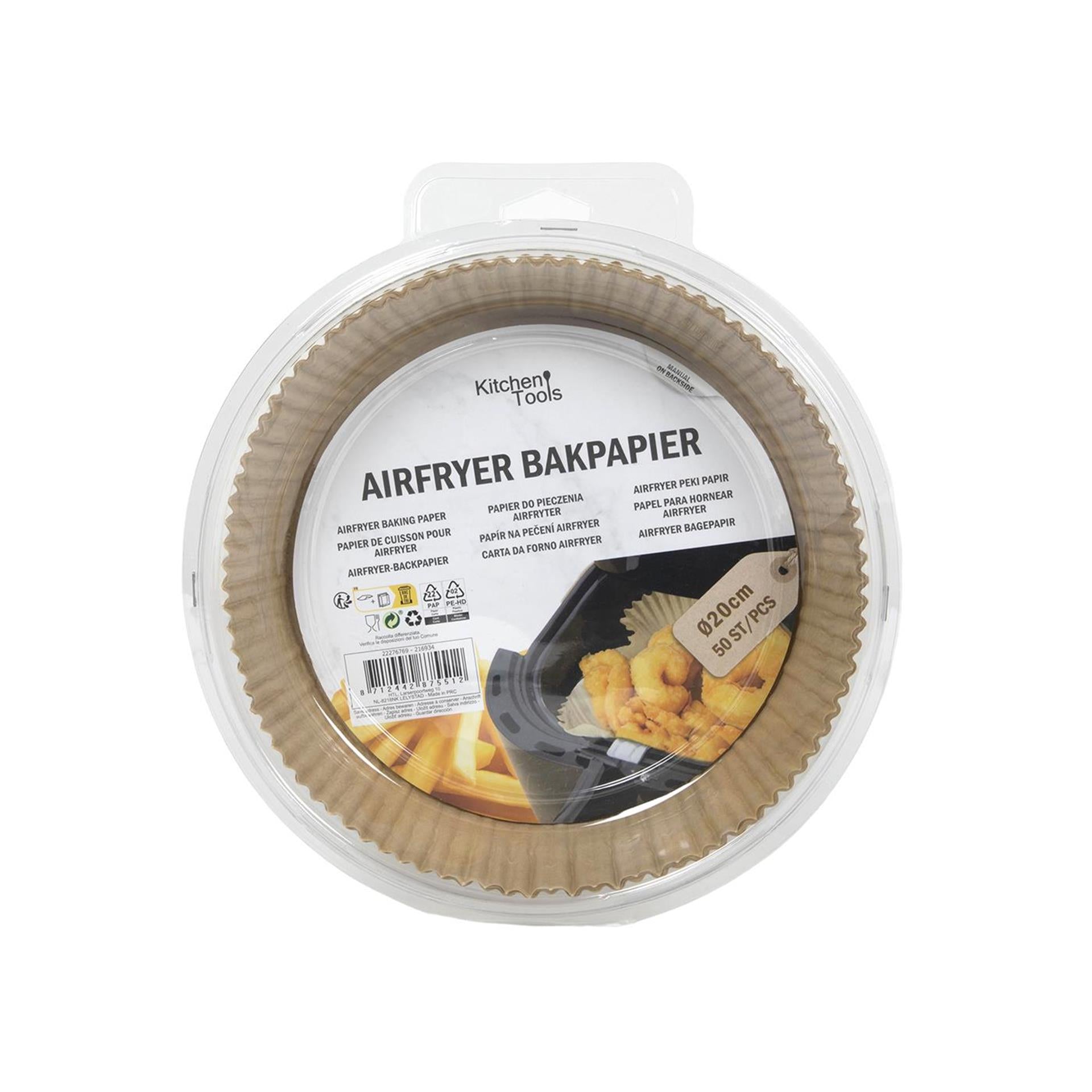 Outils de cuisine papier sulfurisé pour friteuse à air rond 20 cm 50 feuilles
