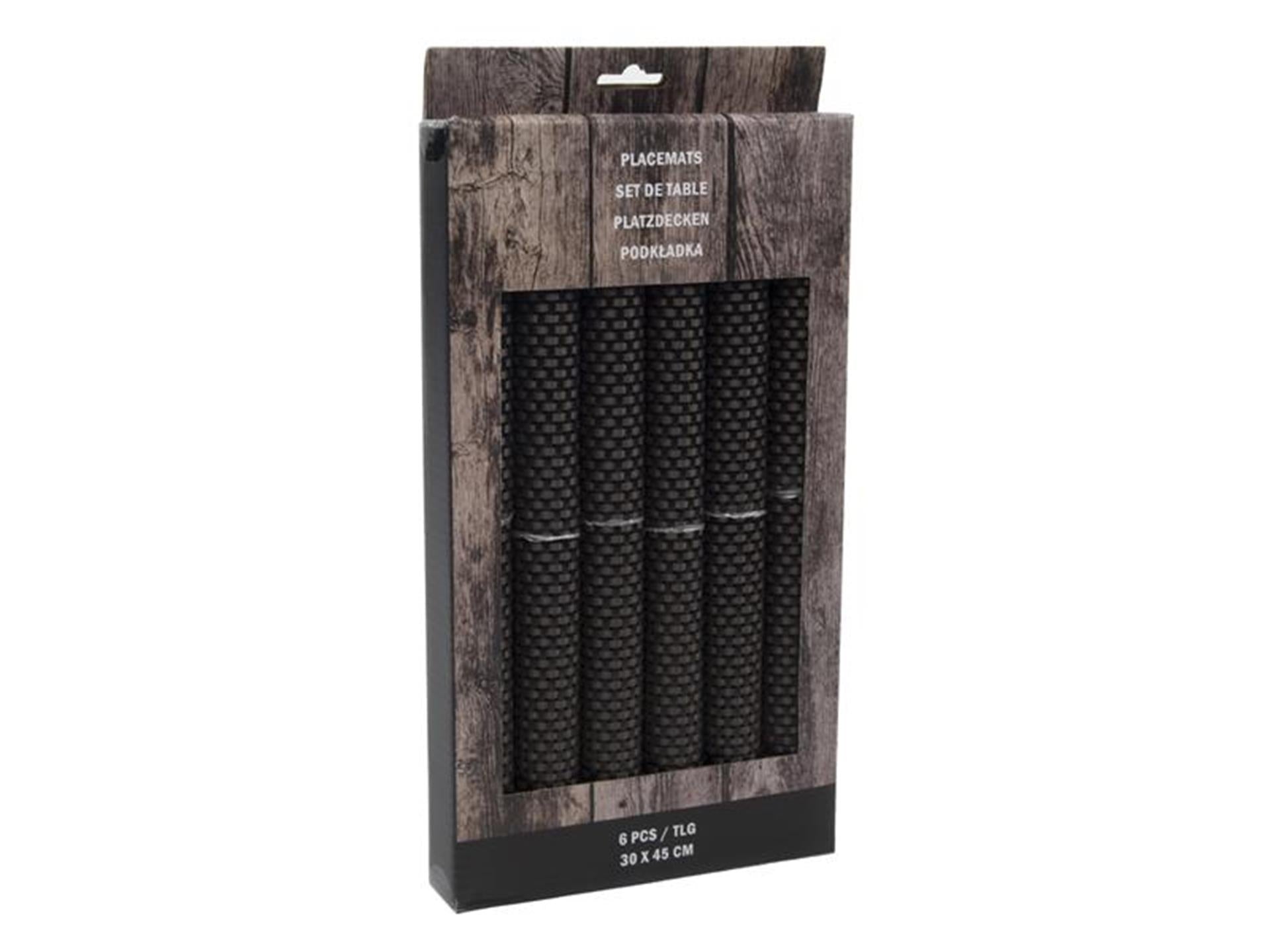 Svenska Living set de table lot de 6 30x45cm poly marron