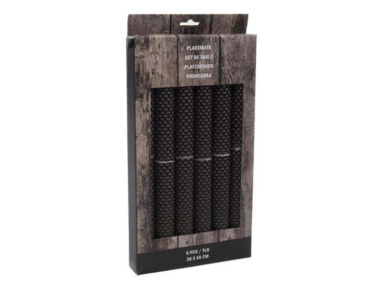 Svenska Living set de table lot de 6 30x45cm poly marron
