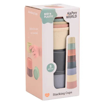 Tasses d'empilement de bio johntoy happy world