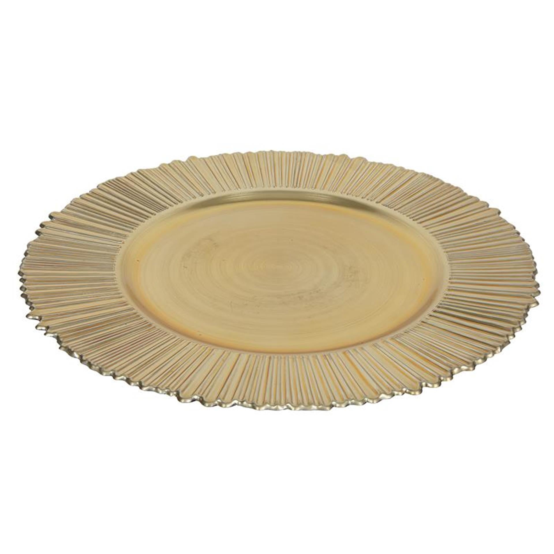 Svenska Living plaque de base bande dorée métallisée ø33cm