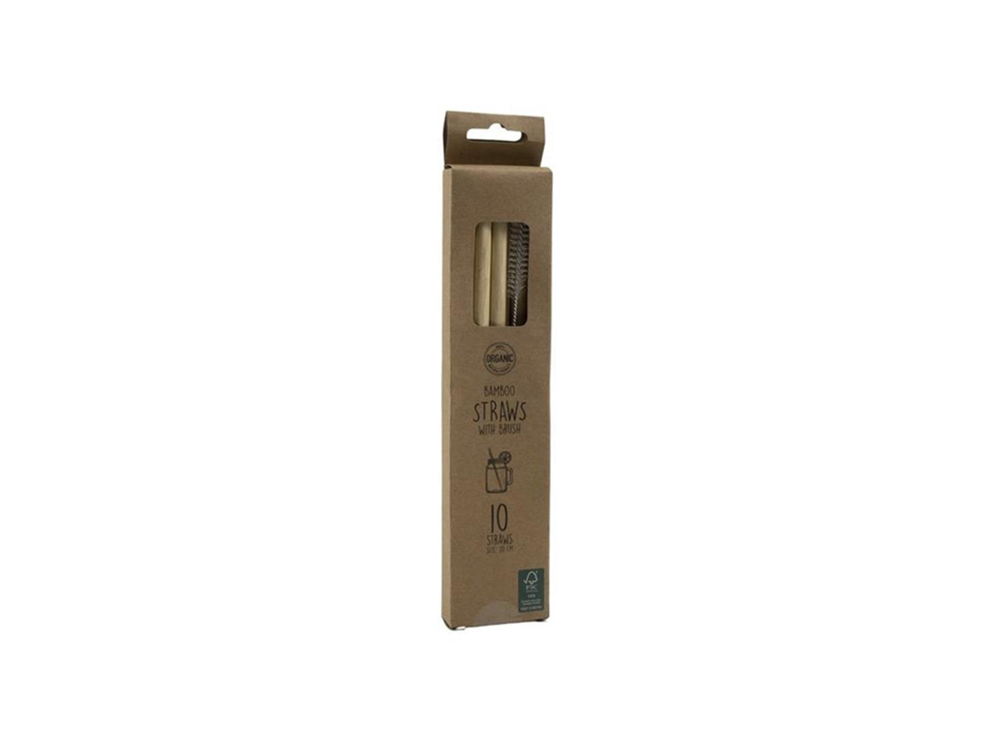 Pailles pour ustensiles de cuisine en bambou 20cm 10 pièces dans une boîte