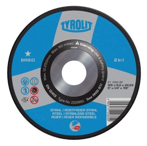 Tyrolit abs 125x6,0mm a30q-bf acier de base acier inoxydable | 10 pièces