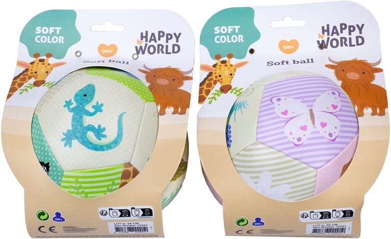 JOHNTOY Happy World Soft Ball Pastel