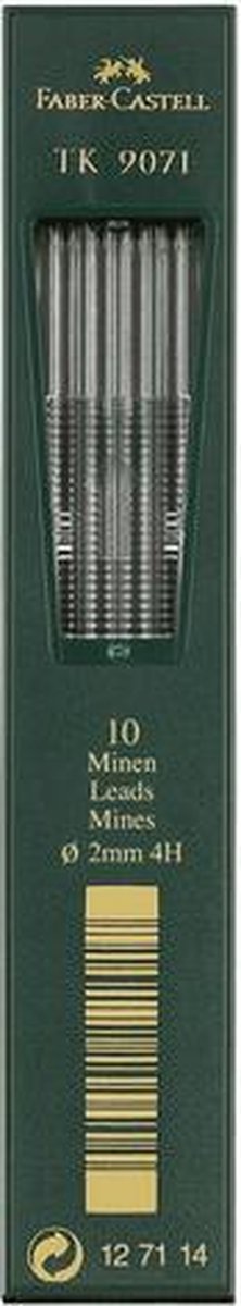 Mines de crayon Faber-castell - tk9071 - largeur de trait 2,0 mm - dureté 4h - 10 pièces - fc-127114