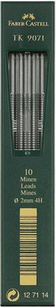 Mines de crayon Faber-castell - tk9071 - largeur de trait 2,0 mm - dureté 4h - 10 pièces - fc-127114