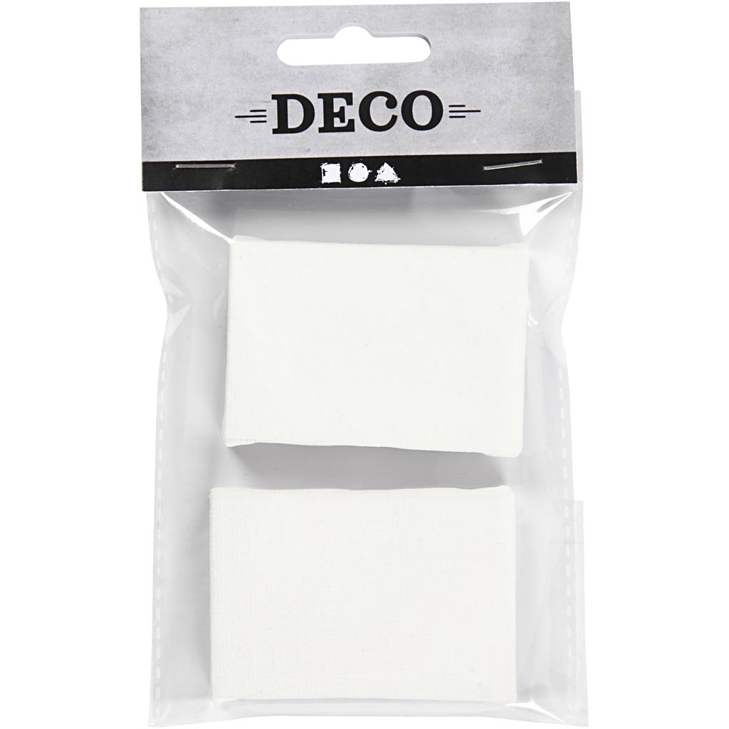 Creativ company mini toile, format 6x4x1 cm, blanc, 2 pièces 1 boîte