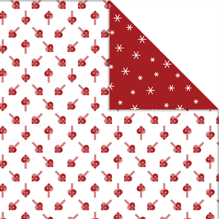 Papier design Vivi Gade, cristaux de glace coeurs, feuille 30,5x30,5 cm, 180 gr, 3 feuilles 1 boîte