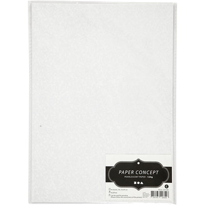 Creativ Company Pearl Paper A4 White Pearl Pearl 120 grammes, 10 feuilles