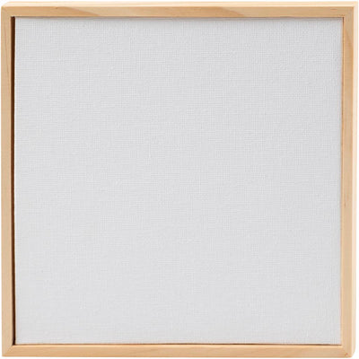Panneau de toile Creativ company avec cadre, dim. 15,8x15,8 cm, 280 gr, blanc, 1 pièce