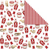 Papier design Vivi Gade, casse-noix, 180 gr, or, rouge, blanc, 3 feuilles 1 boîte