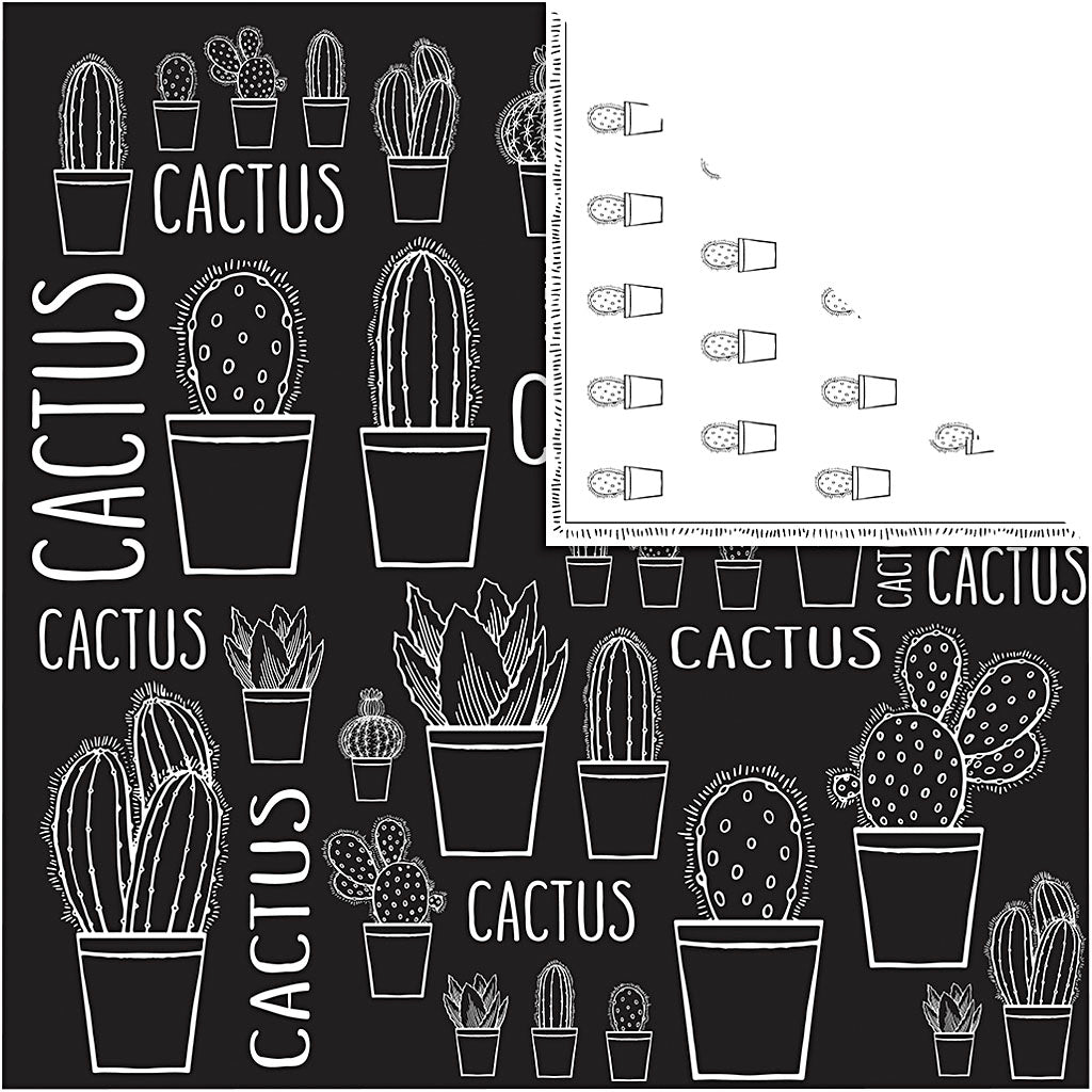 Papier design Vivi Gade, cactus, 180 gr, 5 feuilles, 1 boîte