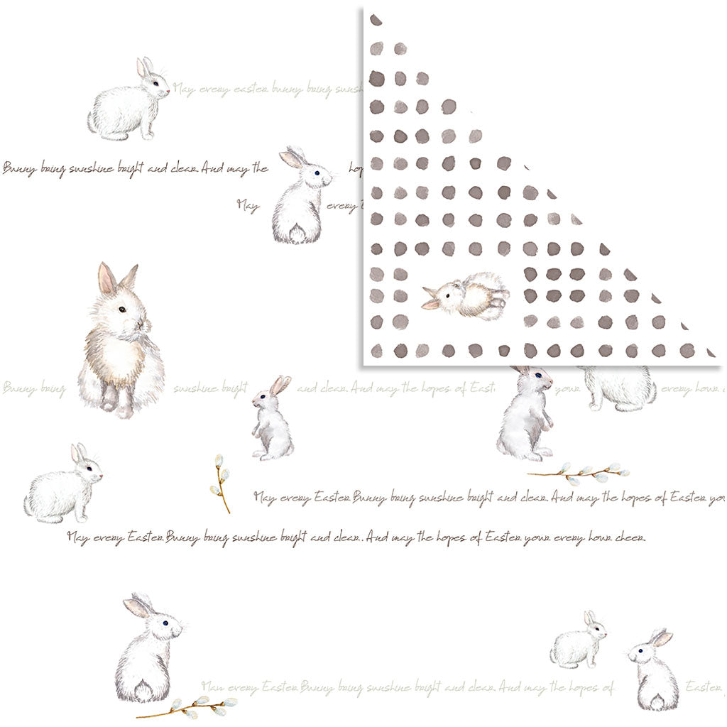Papier design Vivi Gade, lapin, feuille 30,5x30,5 cm, 180 gr, 5 feuilles 1 boîte