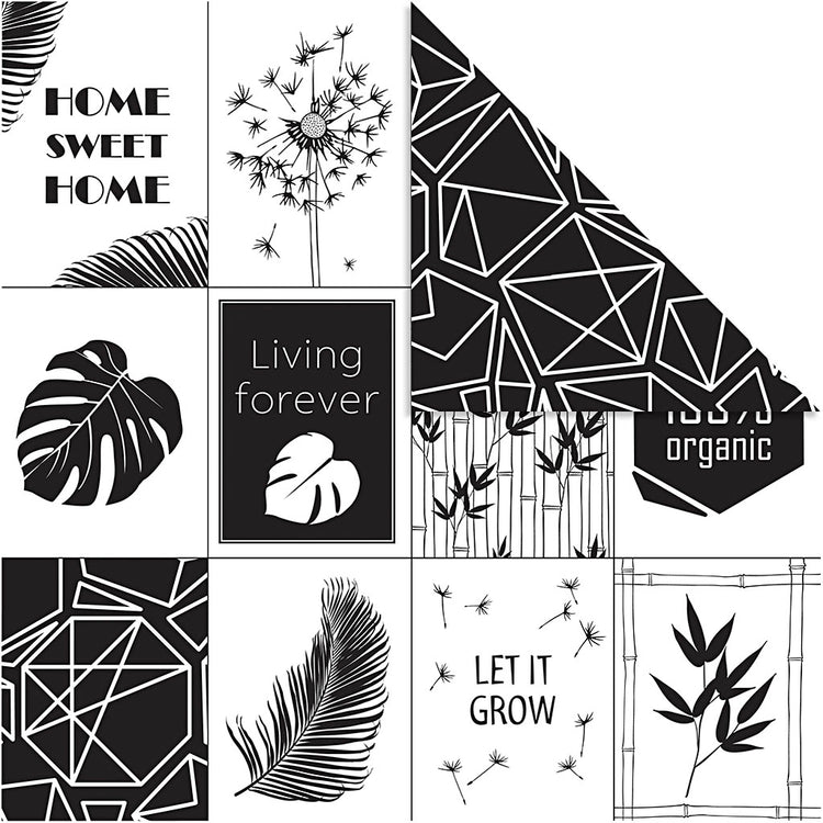 Papier design Vivi Gade, motif feuilles, 180 gr, 5 feuilles 1 boîte