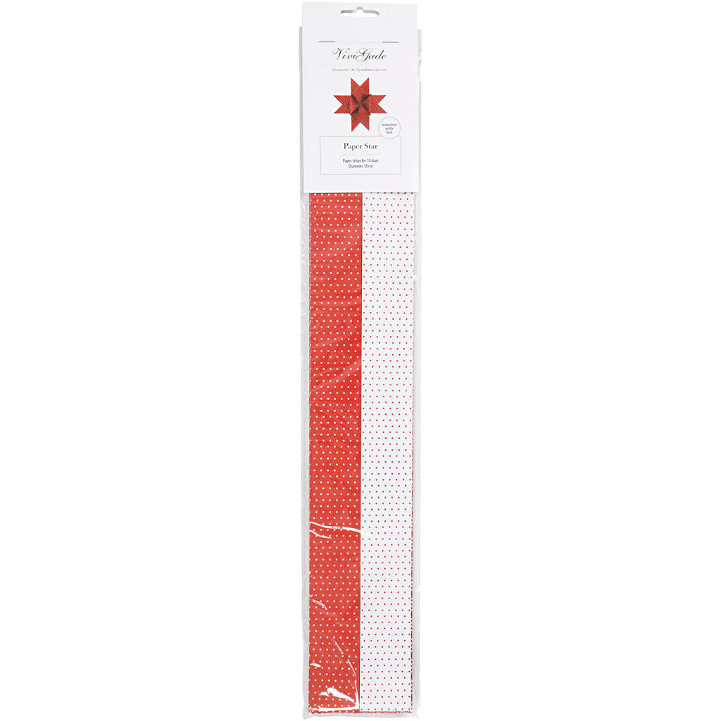 Bandes de tressage en papier Vivi Gade, l : 100 cm, l : 40 mm, d 18 cm, rouge, blanc, 40 bandes 1 boîte