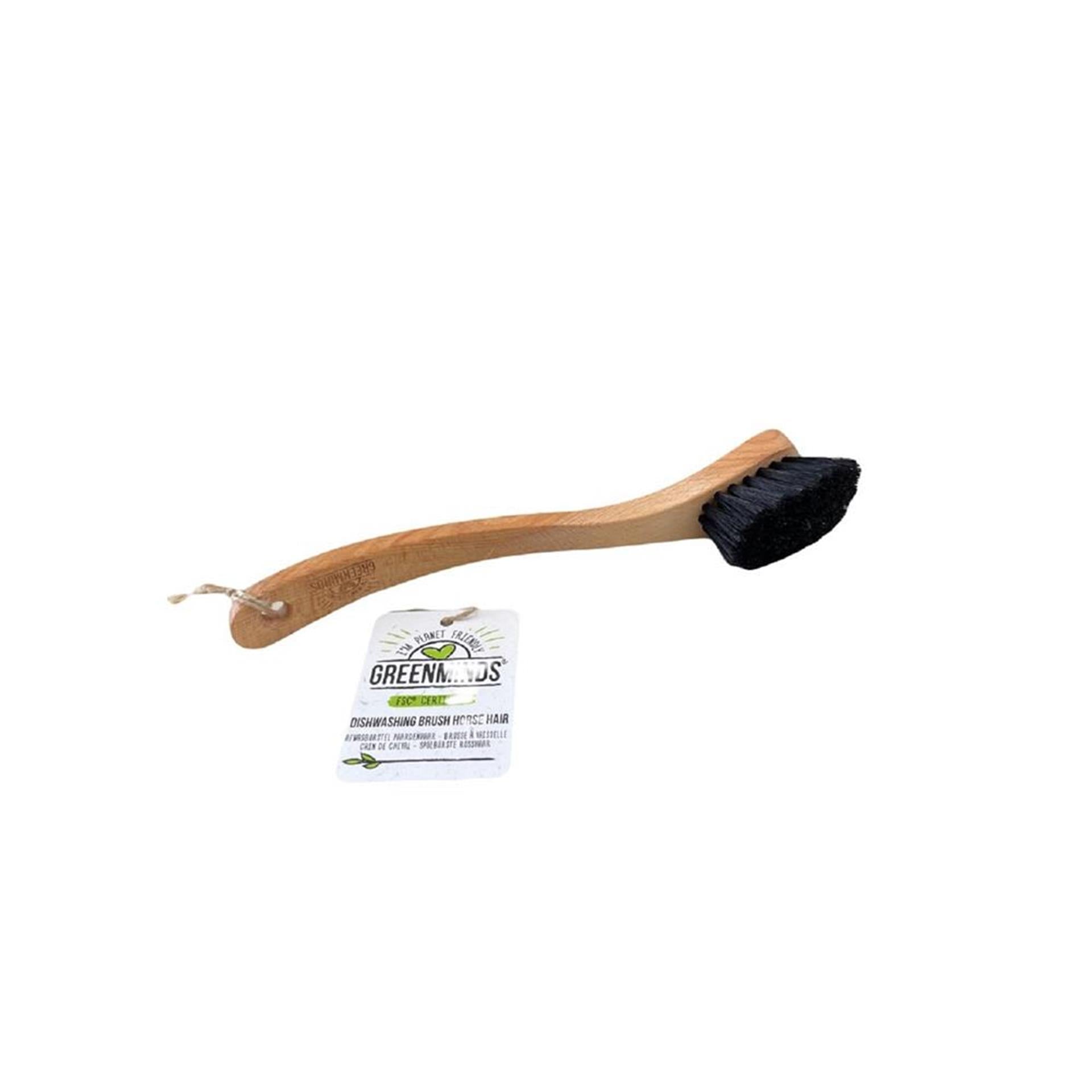 Brosse à vaisselle en crin de cheval en bois Greenminds